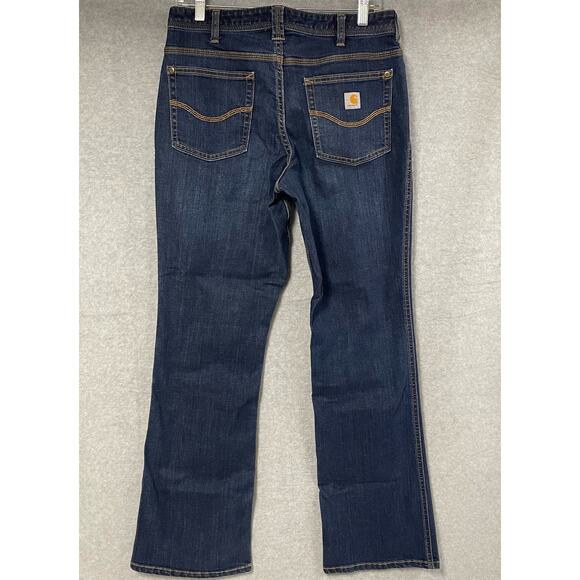 Carhartt Relaxed Fit Bootcut Dark Wash Size 10 - Picture 3 of 6